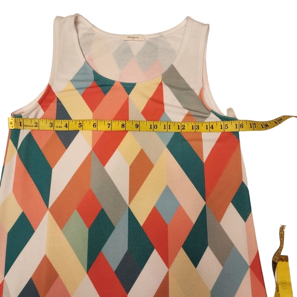 Retro 60s Style Colorful Geo Sleeveless Knit Sweater Dress Size S - Picture 6 of 9